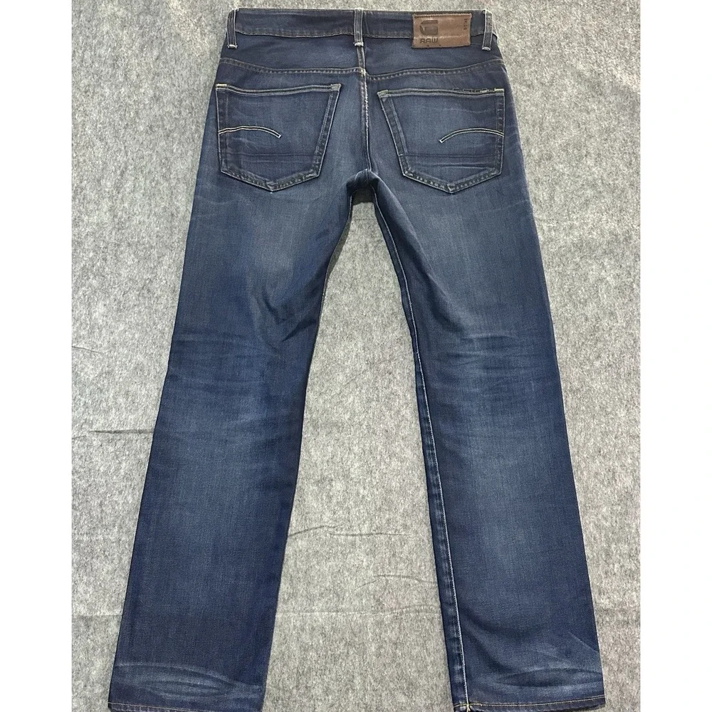 G-Star Raw 3301 Straight Jeans Men's Denim Blue Button Fly - Size 32x32